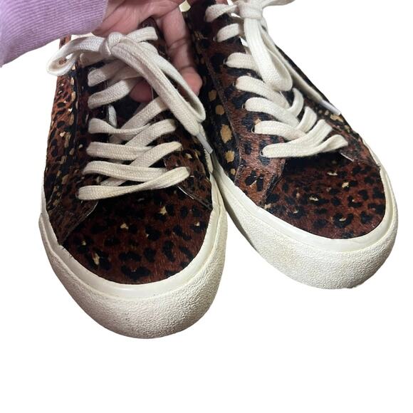 Madewell Sidewalk Low-Top Sneakers Painted Leopard Color Block Calf Hair 6.5M - Picture 5 of 16